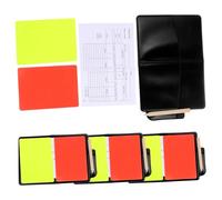 VICASKY 4 Ensembles Set de Cartons Arbitre Football Rouge et Jaune avec Carnet et Stylo Accessoires Résistants et PU et Pratique pour Arbitres de Football et Volleyball