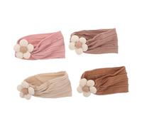 VICASKY 4 Pcs Bandeaux Élastiques à Fleurs pour Bébés Filles Accessoires pour Cheveux Doux et Extensibles pour -nés et Jeunes Garçon et Filles