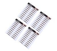 VICASKY 4 Pièces 6d Autocollants Transfert pour Sourcils Papier Marron, | Tenue Waterproof, Réutilisable et Résistante à Décoloration, pour Fille, Formes Arc, Courbe Douce et Droite