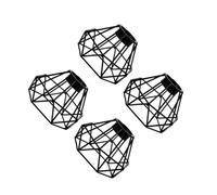 VICASKY 4 Pièces Abat-jour Creux Forme Diamant Cache-fil Lustre Vintage Cache Lumière pour Lampe Chambre Suspension Décorative Rétro Robuste