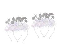 VICASKY 4 Pièces Bandeau Étoile Lune Veille Mariage Décorer Bandeau Étoile De Fête Casque Filles Coiffe De Fête Bandeaux Saint Valentin Adultes Plastique