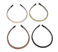 VICASKY 4 Pièces Bandeau Tressé Antidérapant avec Dents Accessoires Fins pour Cheveux Bandeaux Torsadés Confortables pour Femmes et Filles pour Lavage Du Visage