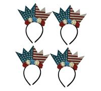 VICASKY 4 Pièces Bandeaux Drapeau Américain Pailleté Tête Étoilé Élastique pour Fête et Jour de Lindépendance Accessoire Cheveux et