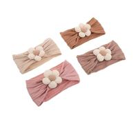 VICASKY 4 Pièces Bandeaux Fleurs Élastiques pour Filles et Tout-petites Bandeaux Doux et Antidérapants Accessoires Confortables pour Cheveux de Garçon Fille