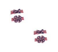 VICASKY 4 Pièces Bandeaux Nœud Drapeau Américain pour Filles Glisse Décorations Fête de Lindépendance Accessoires Cheveux Garçon Fille