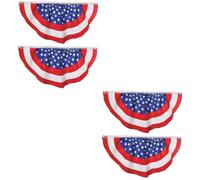 VICASKY 4 Pièces Banderole Drapeau Américain Polyester Décoration Jardin Patriotique pour Fête de Indépendance et Veterans Day Ornement Extérieur Réutilisable