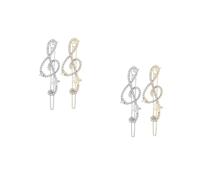 VICASKY 4 Pièces Barrettes Cheveux Note Musique Creuse Alliage avec Lot de Épingles à Cheveux Élégantes Doré et Argenté pour Femmes Tenue Ferme pour Mariage et Fête