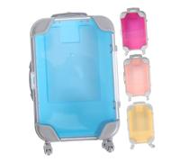 VICASKY 4 pièces Boîte de Rangement Cosmétiques Mini Valise Transparente avec roulettes et Poignée Organisateur Maquillage Voyage Compact pour Bijoux et Accessoires
