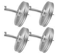 VICASKY 4 Pièces Bouchon Verseur Acier Inoxydable pour Pot Mason Lot de Couvercles avec Joint Silicone Étanche Burette Huile Cuisine Pratique pour Bocal Huile et Vinaigre Remplacement Bec