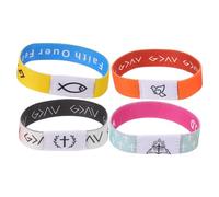 VICASKY 4 Pièces Bracelet Biblique NFC en Tissu, Verset Quotidien