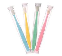 VICASKY 4 pièces Brosse à Dents Souple avec Poils Micro Nano Nettoyage pour Adultes Personnes Âgées et Porteurs de Bagues Couleurs Jaune Vert Rose Bleu