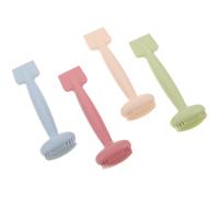 VICASKY 4 pièces Brosse Exfoliante Visage Silicone Douce à Double Tête Applicateur Précis pour Masque Facial Couleur Matcha Crème Rose et Bleu Outil Pratique et Portable pour Soin de Peau