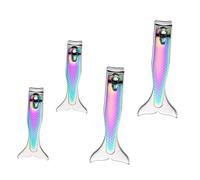 VICASKY 4 Pièces Ciseaux à Ongles en Acier Inoxydable avec Lime à Ongles, Coupe-ongles Sûrs et Lisses pour Homme et Femme, Usage à Domicile ou Salon de Beauté