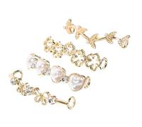 VICASKY 4 Pièces Clips Décoratifs pour Chaussures en Alliage, Charms | Perles, Cristaux et Motifs Cœur, Nœud, Feuille, Fleur, pour Mocassins et Souliers de Mariage