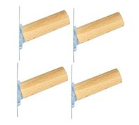 VICASKY 4 pièces Crochets Muraux Massif Adhésifs Crochet de Suspension sans Perçage pour Porte-vêtements Serviettes et Accessoires Finition Naturel pour Chambre Cuisine et Salle de Bain