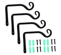 VICASKY 4 pièces Crochets Muraux Noir Supports Suspendus pour Plantes Pots et Lanternes Accroches Décoratives pour Jardin Balcon et Intérieur