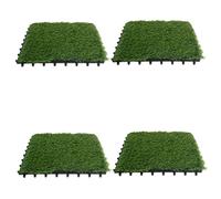 VICASKY 4 Pièces Dalles de Gazon Artificiel Carreaux Décoratifs Herbe Synthétique Dalles Interconnectées pour Jardin et Terrasse