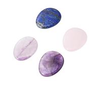 VICASKY 4 pièces de Massage Naturelles Quartz Rose et Cristaux Curatifs pour Soulagement Du Stress et Anxiété Inquiétude Thérapeutiques à Emporter Poche