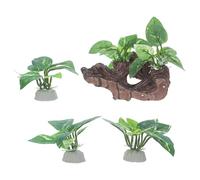 VICASKY 4 Pièces Décoration Aquarium Bois Flotté Artificiel en Plastique, Cachette pour Crevettes, Plantes D'aquarium Réalistes, Résistante à l'eau pour Aquarium et Bocal à Poissons