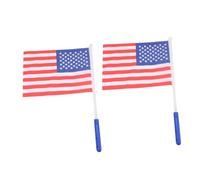 VICASKY 4 Pièces Drapeaux Américains LED Lumineux à Main pour Parade Décoration Patriotique et Résistante Aux Déchirures