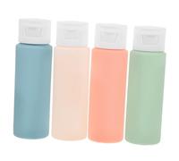 VICASKY 4 Pièces Ensemble de bouteilles de voyage flacons pompe de voyage pour articles de toilette voyageur petit bouteille de voyage portable en plastique bouteilles de voyage liquide
