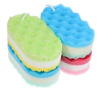 VICASKY 4 pièces Éponge Bain Exfoliante Mousse Douce Colorée pour Nettoyage et Accessoires Salle de Bain Multifonctions