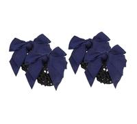 VICASKY 4 Pièces Filet à Cheveux pour Chignon avec Nœud Bleu Barrette Professionnelles pour Personnel de Banque Infirmières et Restauration Accessoires Coiffure Durables et Pratiques Lot