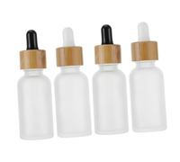 VICASKY 4 pièces Flacon Pipette Vi Bouchon Flacons Sous Transparents Mats Lot Embouts Blancs et Noirs pour Huiles Essentielles et Voyages