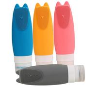 VICASKY 4 Pièces Flacons Voyage Silicone Souple Étanches et pour Lotion Shampooing et Gel Petits Contenants Cosmétiques Réutilisables Adaptés Au Transport et Rangement Facile