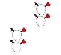 VICASKY 4 Pièces Hair Hoops Heart Shape Flexible Hair Bands For Valentine's Day Party Photo Props Suitable For Adults And Children