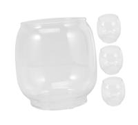 VICASKY 4 pièces Lot de Abat Jours Verre Transparent pour Lampe à Pétrole Couvercle de Remplacement pour Lampe de Camping Diffusion Uniforme Lumière Parfait pour Jardin et Terrasse