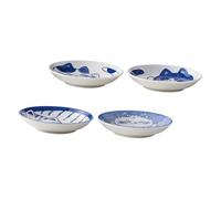 VICASKY 4 pièces Lot de Assiettes Céramique pour Sauce Soja Motif Petits Plats à Tremper Réutilisables et pour Sushi Apéritif et Snacks Japonaise pour Famille et Restaurant