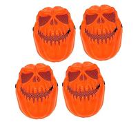 VICASKY 4 Pièces masque couvre-chef effrayant tromper ou traiter la tête de citrouille déguisement enfant accessoire de performance ornements d'Halloween se réconcilier décorer