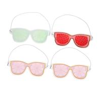 VICASKY 4 pièces Masques pour Yeux Gel PVC Fruits Pack de Glace Réutilisable Anti-gonflement Confortable pour Détente et Sommeil à Domicile