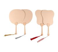 VICASKY 4 Pièces Mini Éventail à Main en Papier et Bambou Léger pour Décoration Mariage Accessoire Pompon, pour Fête Estivale et Décoration Maison Couleur Aléatoire