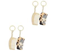 VICASKY 4 Pièces Mini Peigne Dents Larges pour Cheveux Bouclés Porte-clés Compact et Portable Démêlant Doux pour Cheveux Humides et Secs Lot de Combinaisons Pratiques pour Voyage et Usage