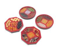 VICASKY 4 Pièces Miniature Food Display Set Faux Rice and Beans Tray Dollhouse Decor Lightweight Educational Toy for Craft and Table Scenes