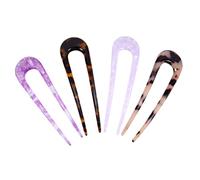 VICASKY 4 Pièces Peigne en épingle à cheveux accessoires tu colles épingle Ouah bâtons de fourche à cheveux en forme de u baguettes de cheveux asiatiques acide acétique