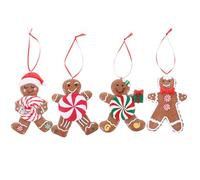 VICASKY 4 Pièces Pendentif Bonhomme D’épices Noël en Argile Polymère