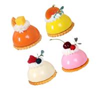 VICASKY 4 pièces petit modèle de gâteau faites comme si vous jouiez à la nourriture faux gâteau à exposer modèle d'affichage de fenêtre décoration de vitrine faux modèle de gâteau PVC