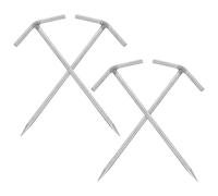 VICASKY 4 pièces Piquets de Tente Acier Inoxydable Lot de Sardines T Renforcées pour Ancrage Sol Résistant Vent Fixation Rapide pour Camping Jardin Plage et Extérieur