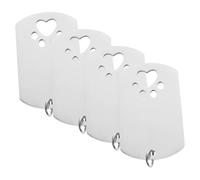 VICASKY 4 pièces Plaques Identification Acier Inoxydable pour Chiens Médaille Chien Gravure Personnalisée Étiquette Chiot Forme de Patte Décoratifs et Durables