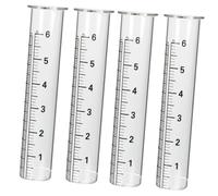 VICASKY 4 Pièces Pluviomètre Verre Tube de Remplacement Jauge Pluie Transparente Pratique pour Jardin Extérieur Mesure Précise des Précipitations