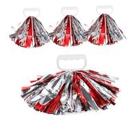 VICASKY 4 pièces Pompons de Cheerleading et PE Accessoires pour Danse Sportive Pompons à Anneau Quatre Doigts Légers et Faciles à Porter pour Équipe de Cheerleaders