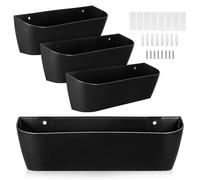 VICASKY 4 Pièces Porte-Chaussures Mural Noir en Plastique | Shoes Organizer Storage, Organisateurs de Chaussures, Étagère Murale pour Placard, Entrée