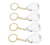 VICASKY 4 Pièces Porte-clés Souvenir, Boîte Transparente ABS Métal | Pochette Présent Discrète, Attache Multi-position, pour Paquet et Clés, Souvenir Mobile aux Mémoires