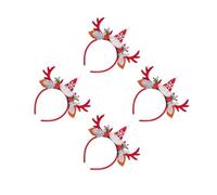 VICASKY 4 Pièces Serrage-tête de Noël en Abs Bois de Renne, Design Forêt Unique, Léger et Confortable pour Cosplay et Fêtes, Bandeau Cerf pour Filles et Femmes