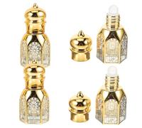 VICASKY 4 pièces Set de Flacons Rechargeables Bouteilles de Voyage Compactes pour Huiles Essentielles et Fragrances Style Rétro Portatif et Pratique