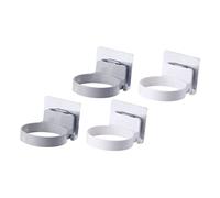VICASKY 4 Pièces Support de Sèche Cheveux Murale Rack Organisateur de Sèche Cheveux Pratique pour Salle de Bain Décor Intérieur et Rangement des Outils de Coiffure Gris Blanc