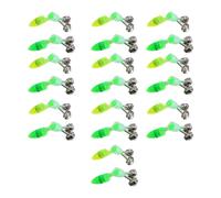 VICASKY 40 Pièces Cloche de Pêche à Vis LED Verte, Alarme pour Canne | Clip-on Léger en Métal et Plastique, Double Grelot, Indicateur Visible pour Pêche Nocturne et Calme Couleur Aléatoire